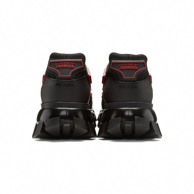Prada Black and Red Cloudbust Thunder Sneakers